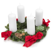 Red and White Advent Wreath