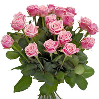 And then there were roses! A tremendously fresh bouquet of sharp pink roses to s...