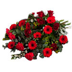 Charming Red Floral Devotional Bouquet of Seasonal Flowers