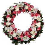 Seasonal Red N White Flowering Wreath