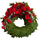 Touching Sincerest Sympathies Red Floral Wreath