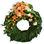 Expressive Spiritual Tribute Orange Flower Wreath