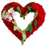 Charming Heart Shape Floral Bouquet in Red