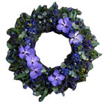Touching Eternal Love Seasonal Flower Wreath in Blue
