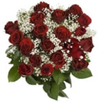 Heavenly Bunch of 20 Fairtrade Red Roses with Bridal Veil