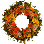 Serenity Seasonal Orange Flower Wreath