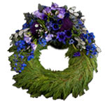 Captivating Preserved Sympathy Seasonal Flower Wreath in Blue
