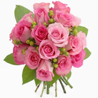 Blossoming Compact Bouquet of Pink Roses