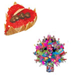 Irresistible Festive Season Cake and Candy Bouquet for Celebration