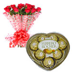12 Roses Bouquet + Chocolates