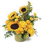 With bright yellow sunflowers and roses, it''s like bringing a little bit of the...