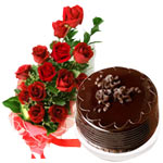 Chocolate-Coated Cake with Flowers