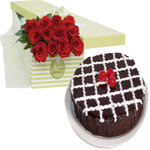Bakery-Fresh Chocolate Cake with Flower