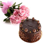 Delightful Chocolate Cake with Roses