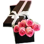 Designed Box of Pink Roses