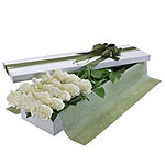 Exotic White Roses Box