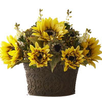 5pcs Cut Sunflower in a Basket