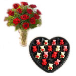 1 Dozen red roses with greenery in a vase with  He......  to Sagay_Philippine.asp