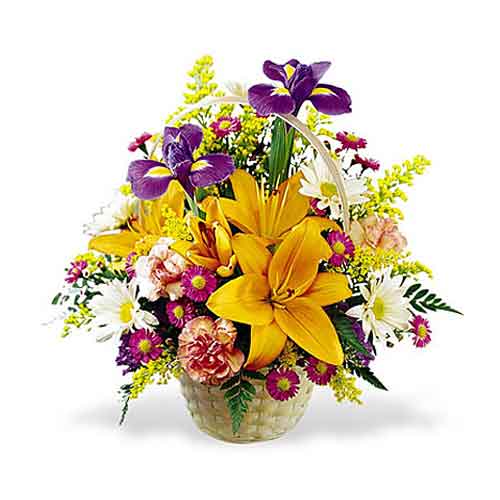 Stylish Arrangement of Fresh Flowers in Basket.<br......  to Pasig