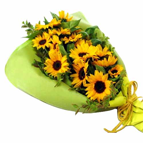 6pcs Sunflower in a Vase