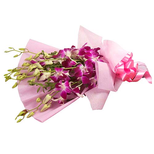 One Dozen Purple Orchids in a Bouquet......  to Himamaylan