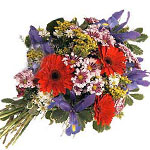 Bright hand-tied flower bouquet......  to Santiago