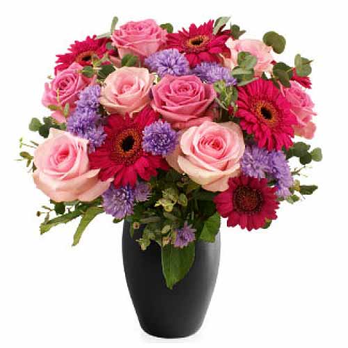 Adorable Fresh Cut Flowers in a Vase.<br>- Pink Ro......  to Ligao_Philippine.asp