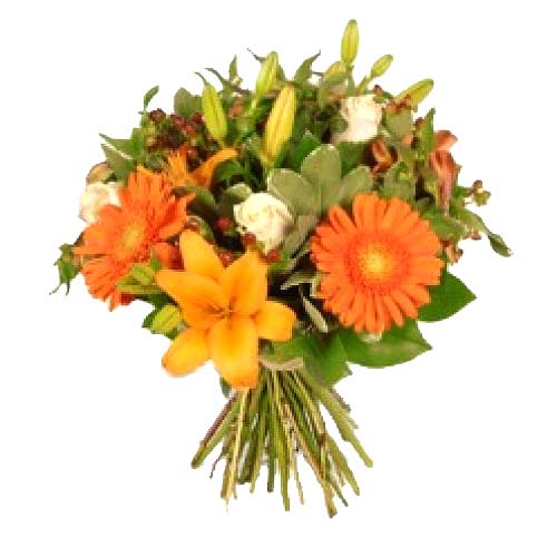 Seasonal Orange Flowers in a Bouquet.<br>- Orange ......  to Santiago_Philippine.asp