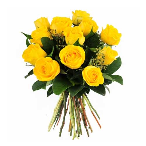 12 Yellow Roses Bunch