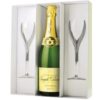 Champagne Joseph Perrier Cuve Royale Brut + 2 glasses