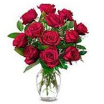Dozen Red Roses In A Vase