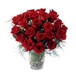 24 Red Rose in a Crystal Vase  ....