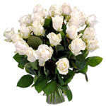Classic Bouquet of 24 Snow White Roses