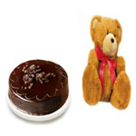 Ecstatic Made for Each Other Couple of Chocolate Cake and Teddy Bear
