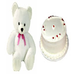 New Year Special Vanilla Cake and Teddy