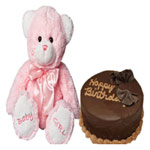 Love Me Sweety Gift of Chocolate Cake and Teddy Bear