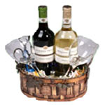 Decorated Christmas Wine Basket