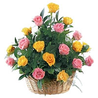 This floral arrangement is made of rose pink and Gaben fresh, perfectly compleme...