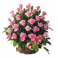 Send this basket 39 pink roses and surely you will get the best smile in the lov...