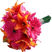 Bouquet of Orange Lilies and Pink Gerberas