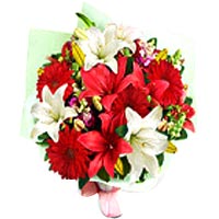 A Bouquet Of Asiatic Lily And Gerbera