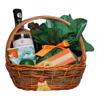Alluring Little Luxury White Wine N Chocolate Gift Basket