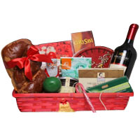 Exquisite Cozy Winter Gourmet N Wine Gift Basket