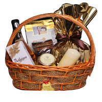 Exciting Double Celebration Wine N Gourmet Gift Basket
