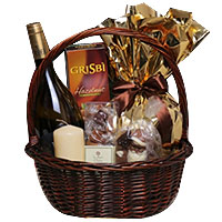 Innovative Favorite Treat Gourmet with Wine Gift Basket