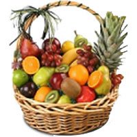 Basket with a variety of fruit - real fruit feast ...
