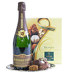 Delightful Champagne Wishes Gift Basket with Chocolate