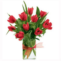 Elegant bouquet of red tulips is perfect for any o......  to Krasnogorsk