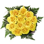 12 yellow roses bouquet ....