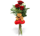 Teddy Love
3 roses and Love Bear
